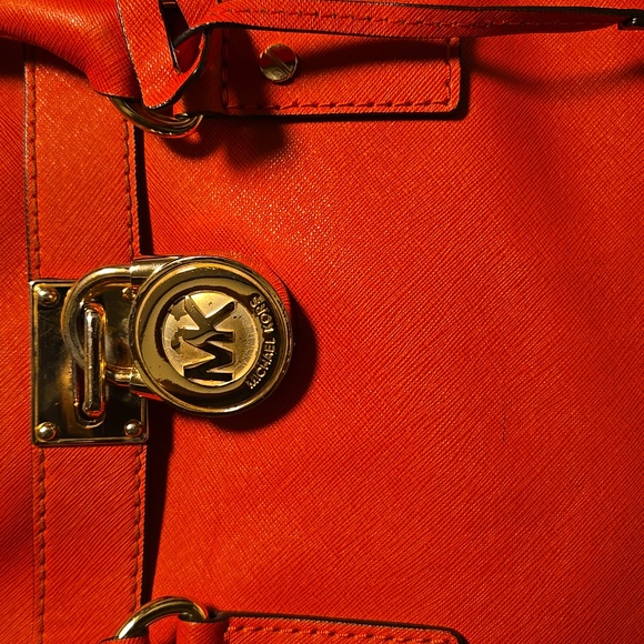 Micahel Kors Hamilton Leather Bag Orange - Picture 2 of 10